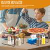 4Pcs Iron Pizza Rack Table Simple Storage Holder Dinner Plate Food Tray Stand Countertop Foldable Rack Cooling Bake Accessories