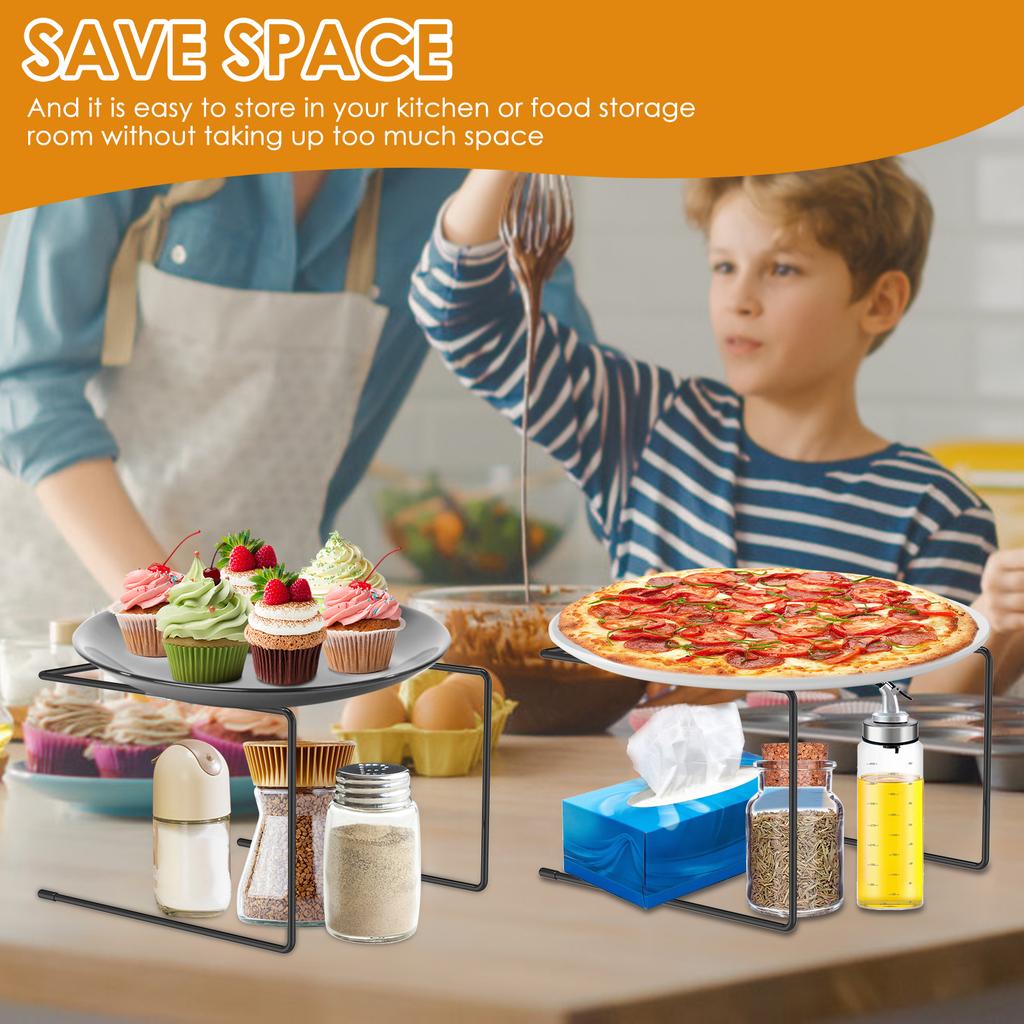 4Pcs Iron Pizza Rack Table Simple Storage Holder Dinner Plate Food Tray Stand Countertop Foldable Rack Cooling Bake Accessories