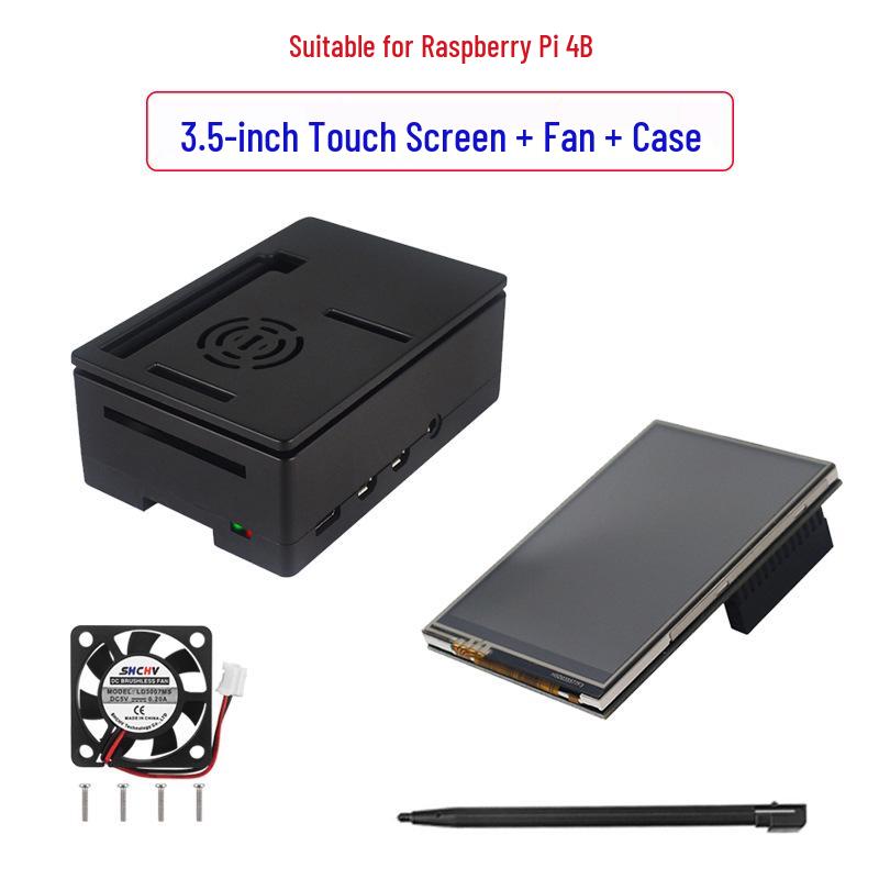Raspberry Pi 5 4B with 3.5-inch Touchscreen and ABS Shell, 3B+ 60fps Display Monitor