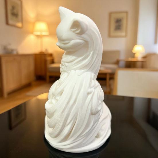 Minimalist Elegant Cat Statue 3D Printed Feline Figurine Modern Desktop Ornament for Bedroom Living Room Office Desk Decor