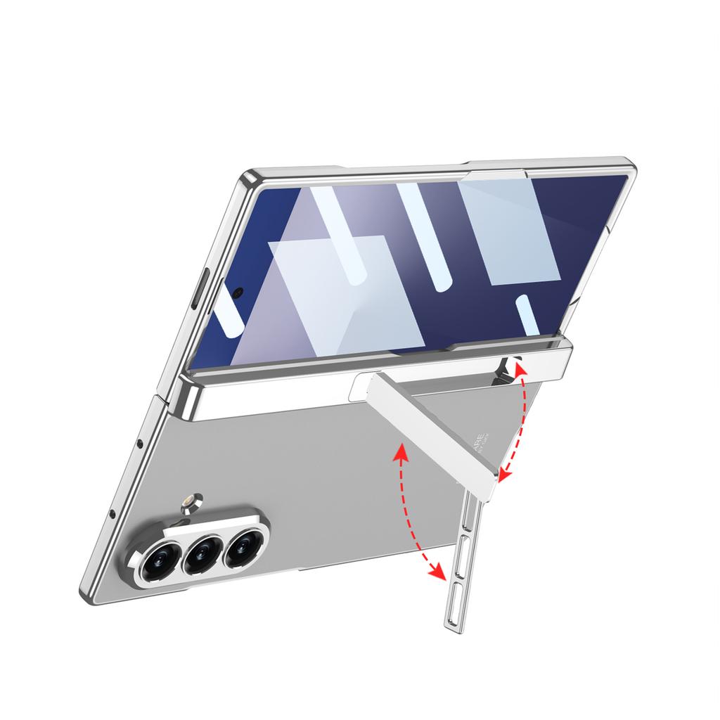 Magnetisches Klappständer-Case für Samsung Galaxy Z Fold 7 6 5 Außendisplay Glas Beschichtung Transparentes Hartschalen-Cover für Galaxy Z Fold7 Case