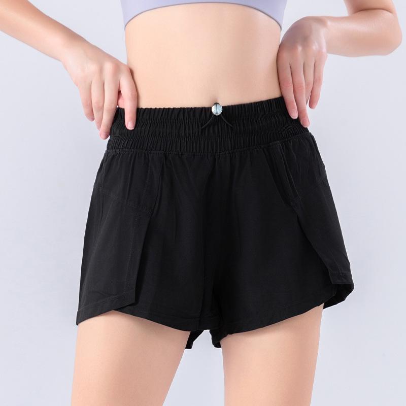 New Women's Quick-Dry Two-Piece Sports Shorts - Loose, Drawstring, Anti-Exposure Yoga & Fitness Pants.