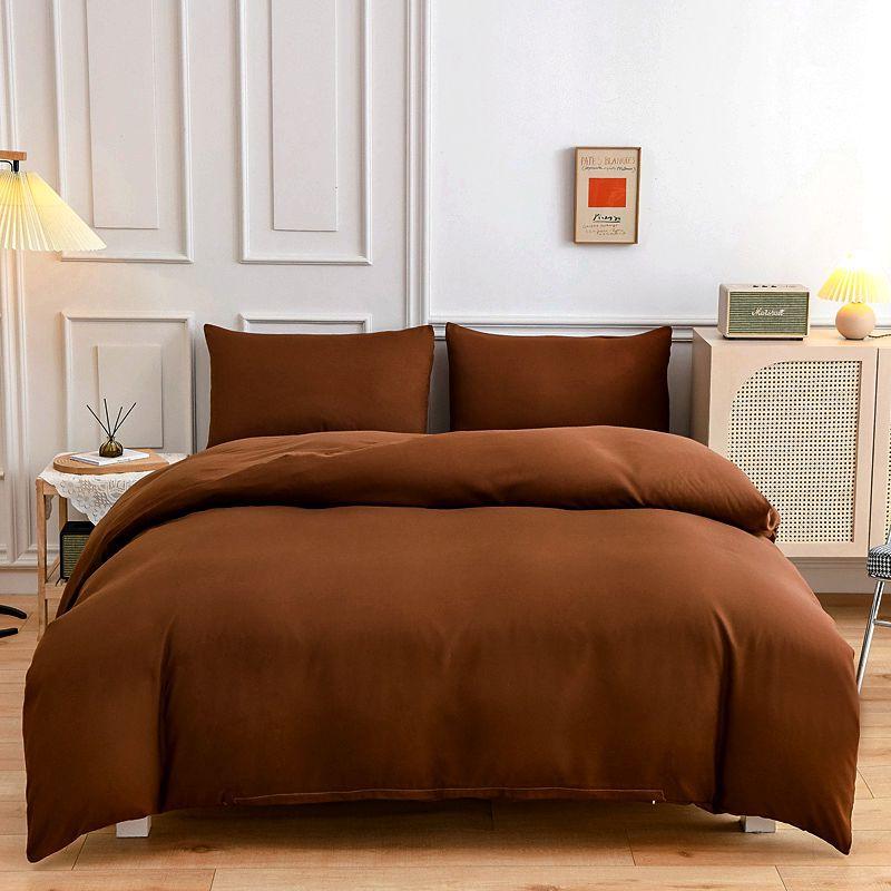 Husă de pilota Queen Size - Set de husă de pilota Queen prespălată moale, Husă de pilota cu închidere cu fermoar și cearceaf plat și tapete de pernă