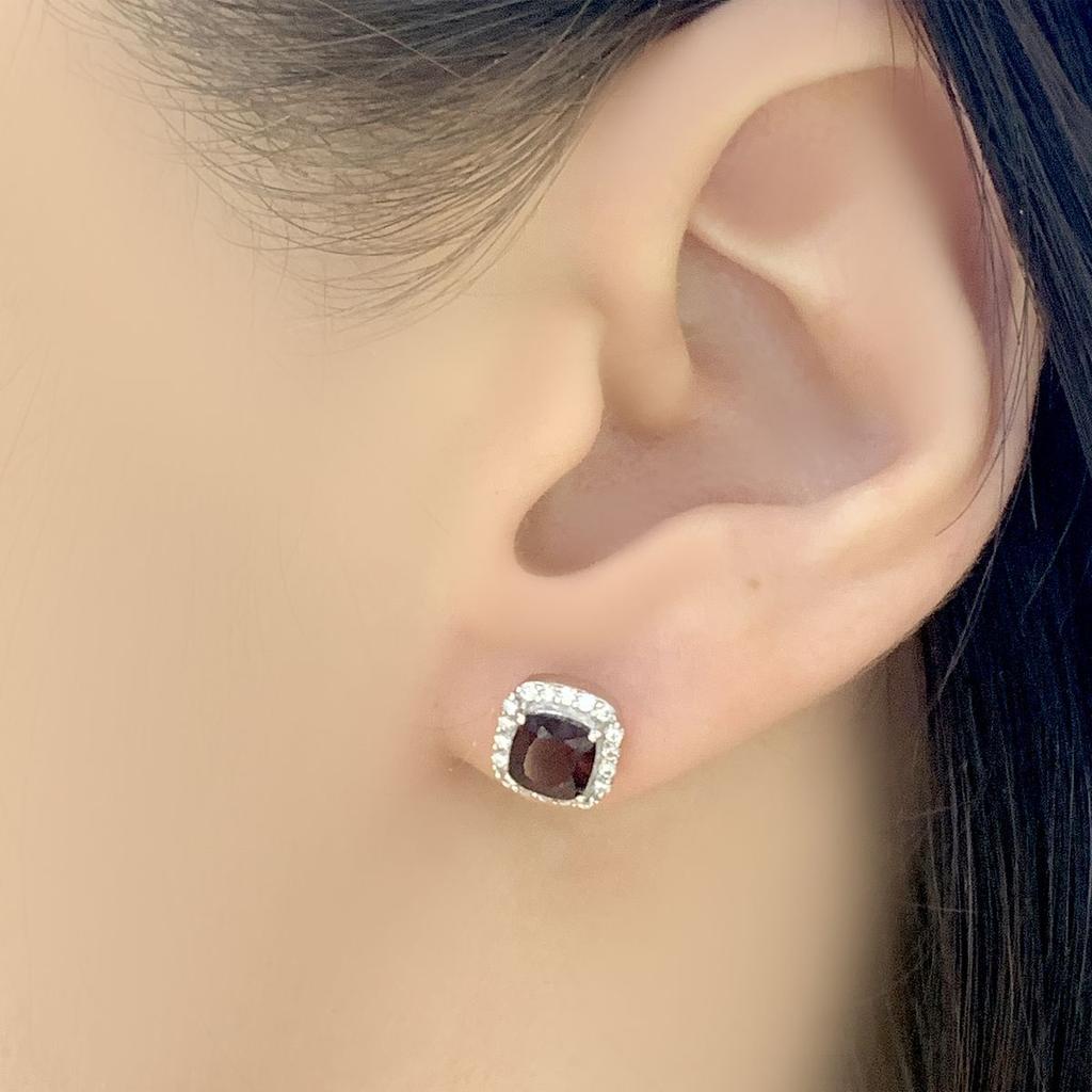 Silver Earrings with Natural Garnet 1.39ct (1893838)