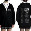 Het Rea Ado World Tour Hibana Dragkedjehoodie Herr Dam Mode Japansk Stil Zip Up Jacka Unisex Vintage Casual Hoodies