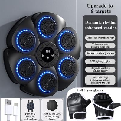 Nuova Macchina da Boxe Musicale Intelligente Adulti/Bambini Sport Fitness Allenatore di Boxe BT Decompressione Allenamento Domestico Boxe Bersaglio da Parete