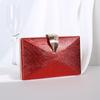 Pochette da sera minimalista in PU e Metallo a Foglia con Tasca per Telefono per Feste Formali