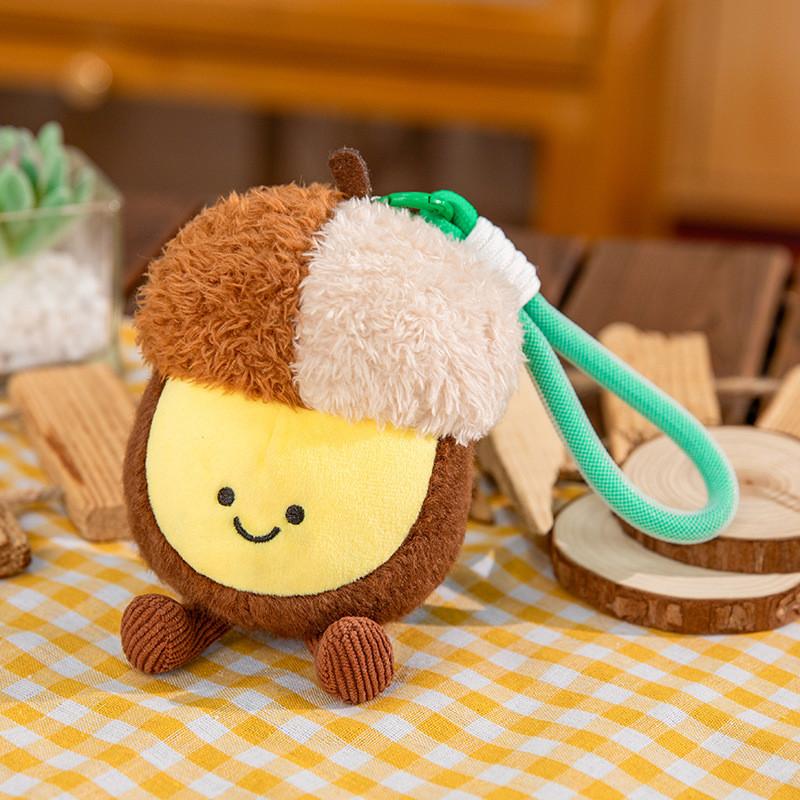 

Nut Series Plush Keychain With Ultra Soft Short Plush For Kids And Teens Chestnut