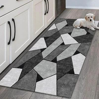 Alfombras de Cocina Geométricas Simples Alfombra de Piso para Sala de Estar Felpudo para Puerta de Entrada Alfombras para Pasillo Alfombrillas Antideslizantes para Pies Decoración del Hogar
