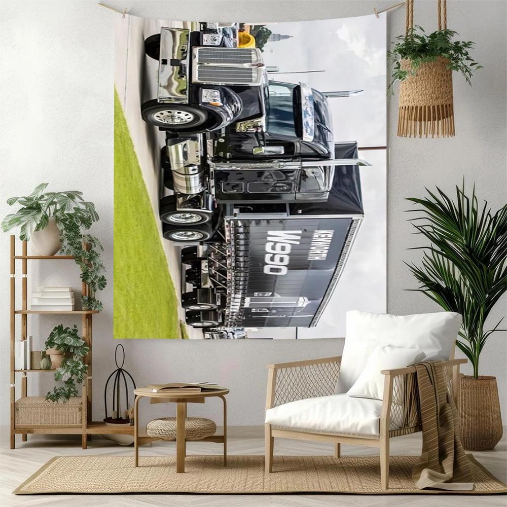 Kw Heavy Trucks Wall Decor Tapestry Art For Pet Memorial Birthdaywedding Party Backdrop Family Gift