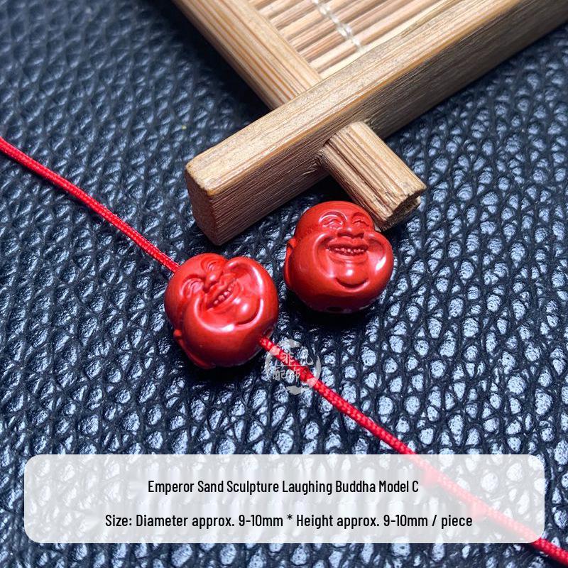Cinnabar Laughing Buddha Head Bracelet Beads - Exquisite Versatile DIY Gift Accessory