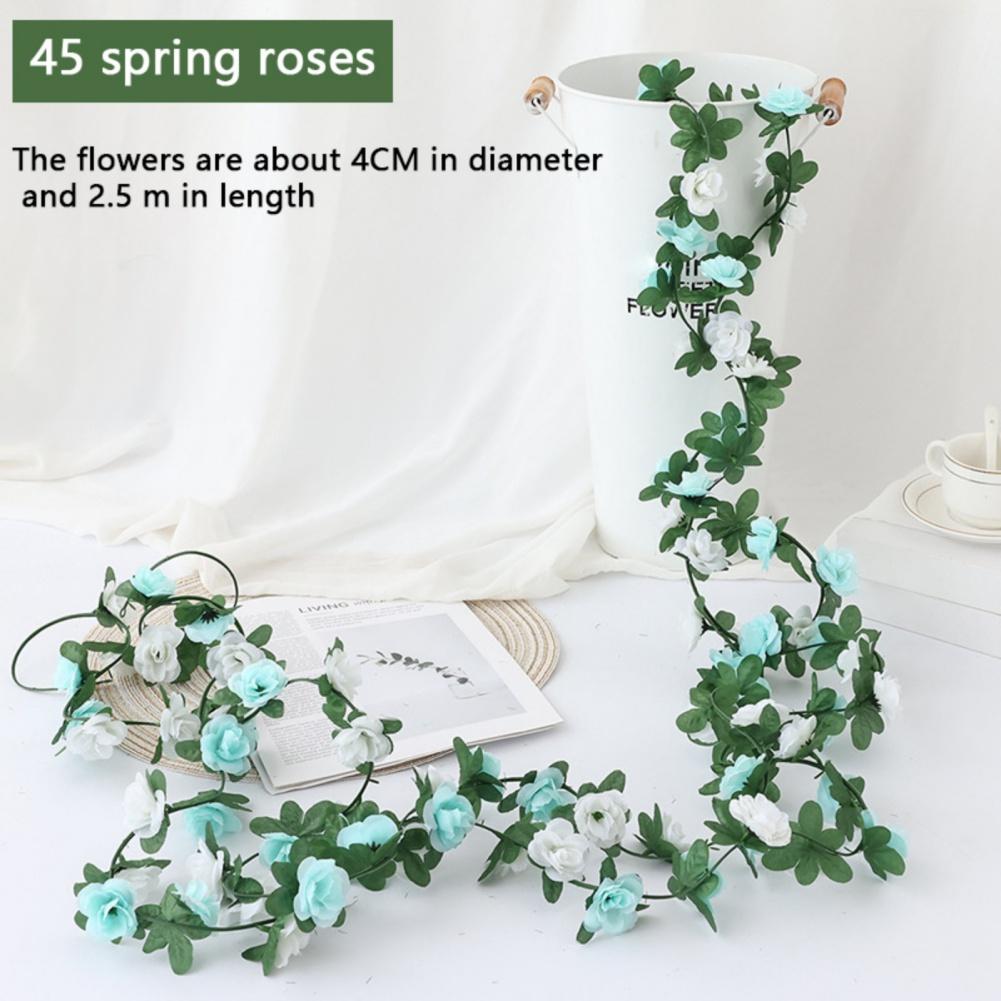 1PC Artificial Flowers Vine 45pcs / 69pcs Rose Fake Flower DIY Wedding Decoration Home Room Decor Wall Hanging Garland Plant