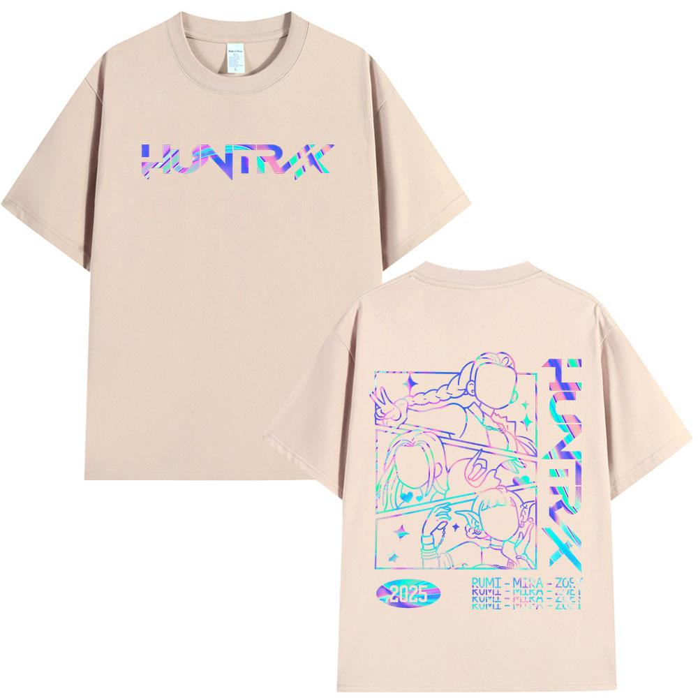KPop Demon Hunter T-shirt From Anime Rumi Mira Zoey Men's and Women's Same Oversized High-quality Cotton Comfortable Streetwear