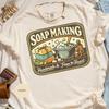 Soap Making T-Shirt, Vintage Graphic Tee with Handmade Design