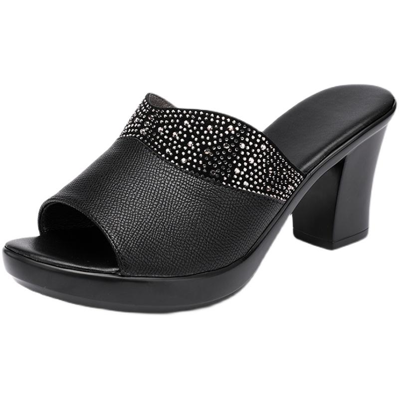 Fashion GKTINOO Women's Slippers Sandals 2024 Summer 8cm High Heels Women Shoes Woman Slippers Summer Sandals Fashion Shoes