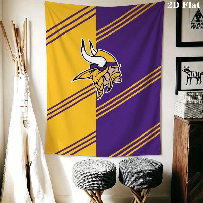 Minnesota Vikings Duvar Gobleni Estetik Duvar Askısı Baskılı Kumaş Battaniye Yatak Odası Oturma Odası Ev Dekorasyonu için Dekoratif Goblenler