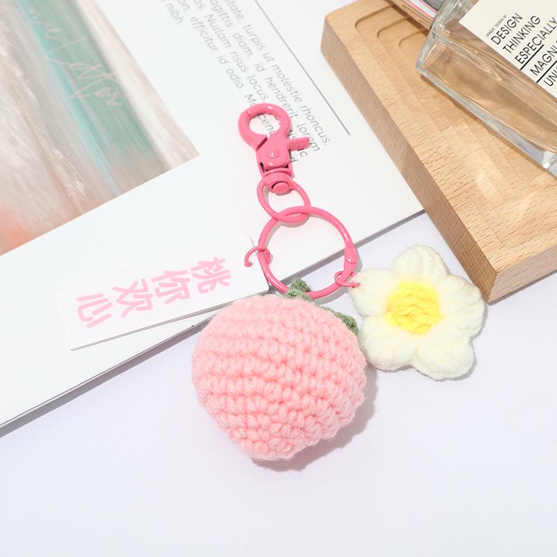 Peach Pendant Keychain - Cute Gift for Couples and Students