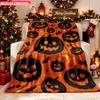 Blanket 1pc Halloween Pumpkin Theme 2D-printed Flannel Throw Blanket-soft and Cozy Suitable for Use On the Sofa While Traveling At