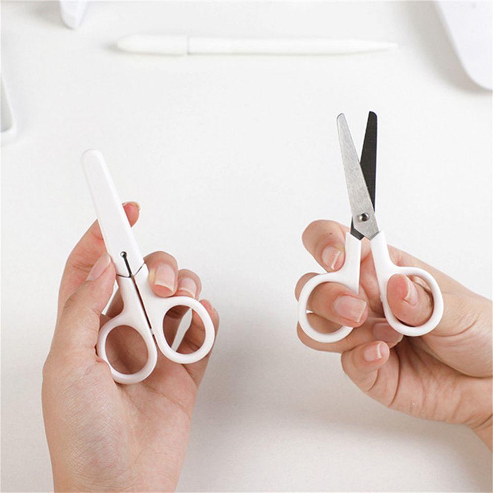 with Cover for Paper Mini Stainless Steel White Tiny Scissors Scissor Office Scissor White Color