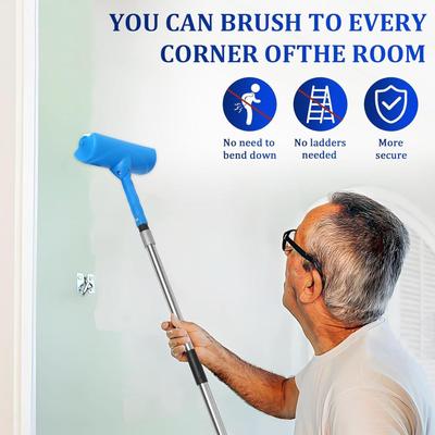 Paint Roller Kit No Drip Applicator With Shield Shield Painting Tool For Home Kitchen Bathroom Living Room Garage Interior