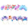 Little Mermaid Party Crown Headband Mermaid Tail Hat Photo Props for Girl Birthday Party Mermaid Hair Accessories
