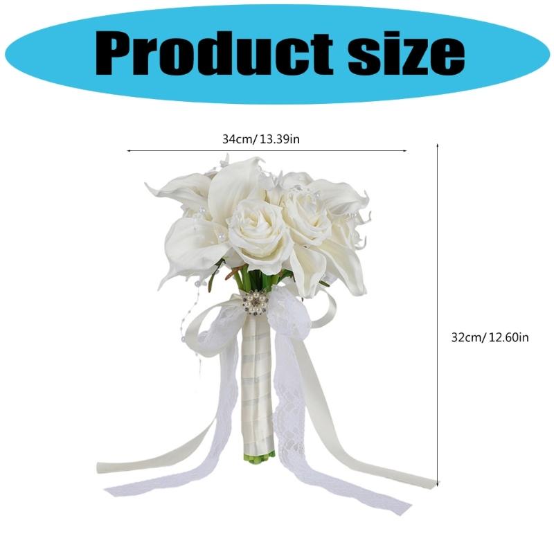 Long Time Faux Rose And Calla Lilies Handheld Bouquets For Weddings Event Home Display Wedding Centerpieces Bouquets
