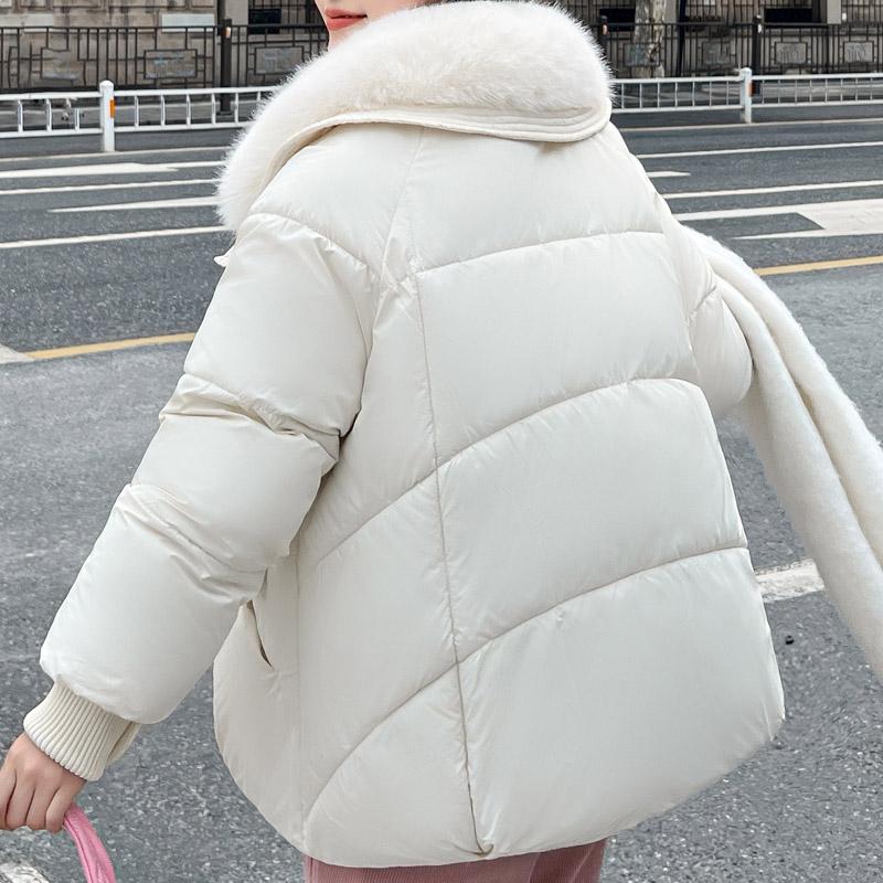 Plus Size Kobiety Zimowe Płaszcze Z Kapturem Odzieży Ochronnej Moda Luźne Sztuczne Futro Kołnierz Grube Ciepłe Kurtki Dla Kobiet Parka