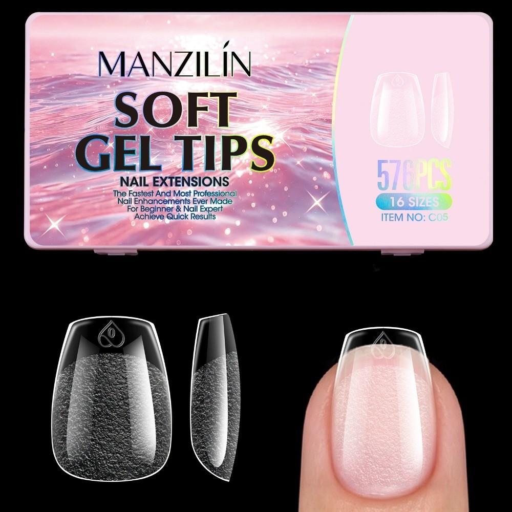 576Pcs Full Cover False Fake Nails 16 Sizes Gel Nail Tips 2026 New Nail Extension Tips For Nail Art