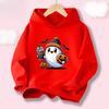 Halloween Kawaii Pumpkin Cartoon Print Children Hooded Sweatshirt Boy Girl Autumn Winter Daily Outdoor Casual Warm Sportswear