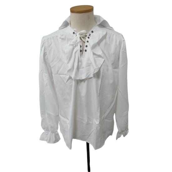 Camisa renascentista masculina, fantasia de manga longa com babados, camisa medieval de pirata steampunk para cosplay, palco, drama