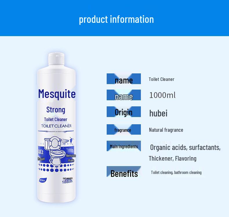 Meishujie Toilet Cleaner 1000ml, 2-Pack
