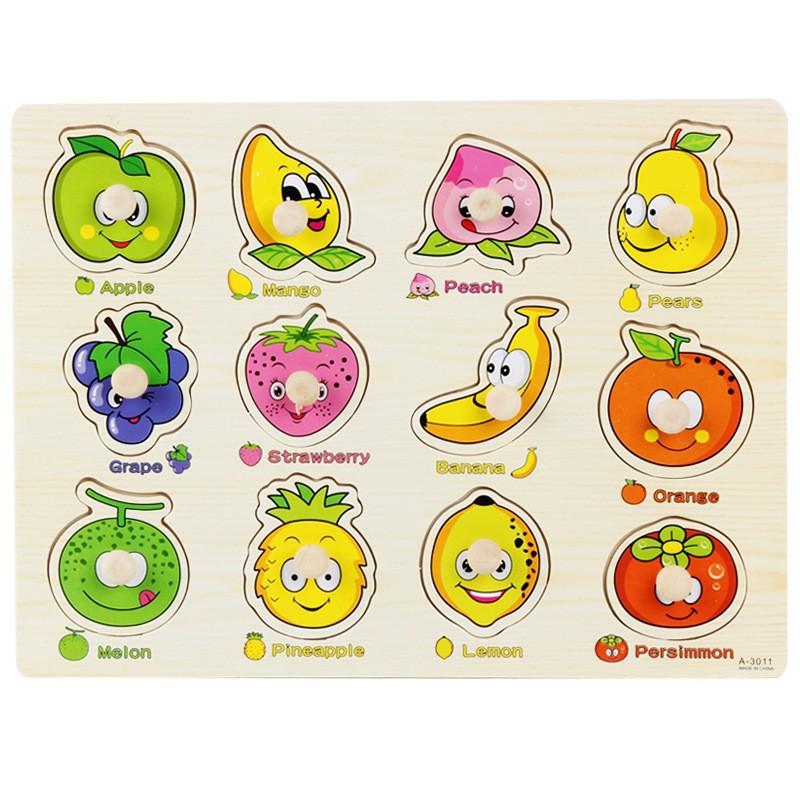 Children'S Montessori Early Education Panel Hand Grab Board 1-2 Years Old 3 Babies Wooden Puzzles Enlightenment Cognitive Pairing Educational Toys