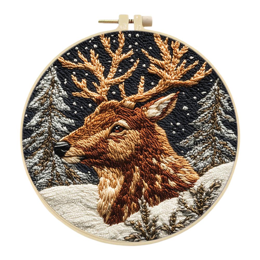 

Наборы для вышивки крестиком «Лось в лесу» с пяльцами и цветными нитками