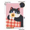 Diamond Painting Kit Cute Tuxedo Cat Holding Sunflower Full Drill Canvas Art Mindful Craft Gift for Adults and Beginners Relaxing Activity