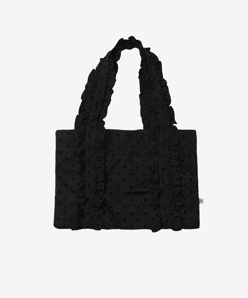 Kimimi Big Frill Dot Medium Shoulder Bag Black