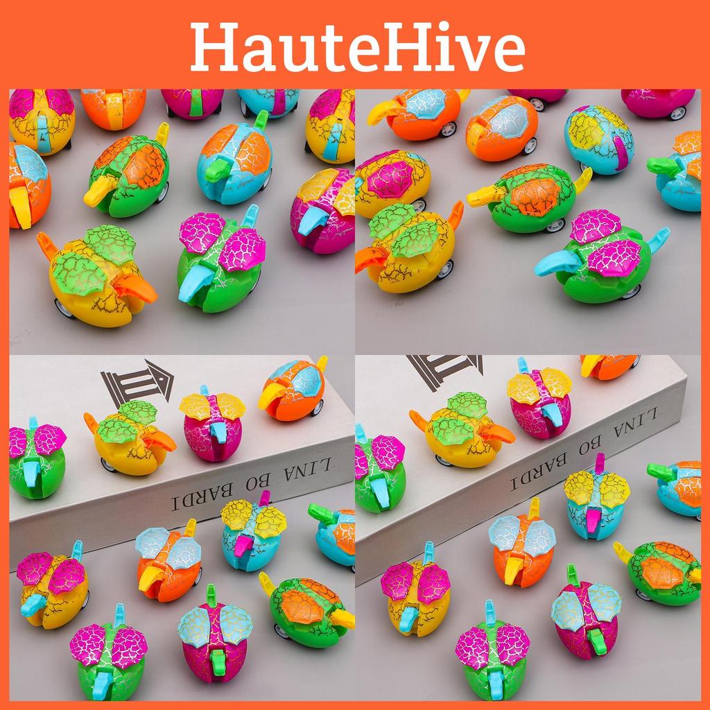 Mini Inertial Colorful Egg Shaped Dinosaur Model Children Toy Car For Play