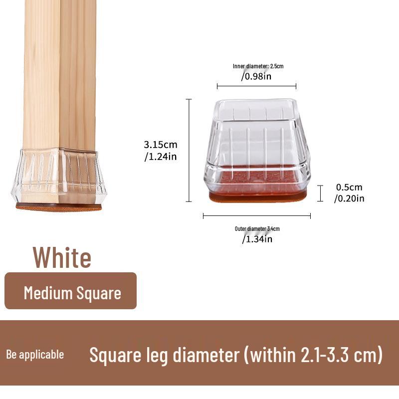 Thickened Silent Felt Silicone Chair Leg Covers - Furniture Foot Protectors