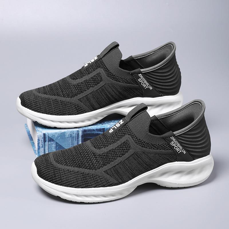 Popular breathable lightweight foot walking shoes single mesh sports shoes middle-aged and elderly mesh breathable casual shoes
