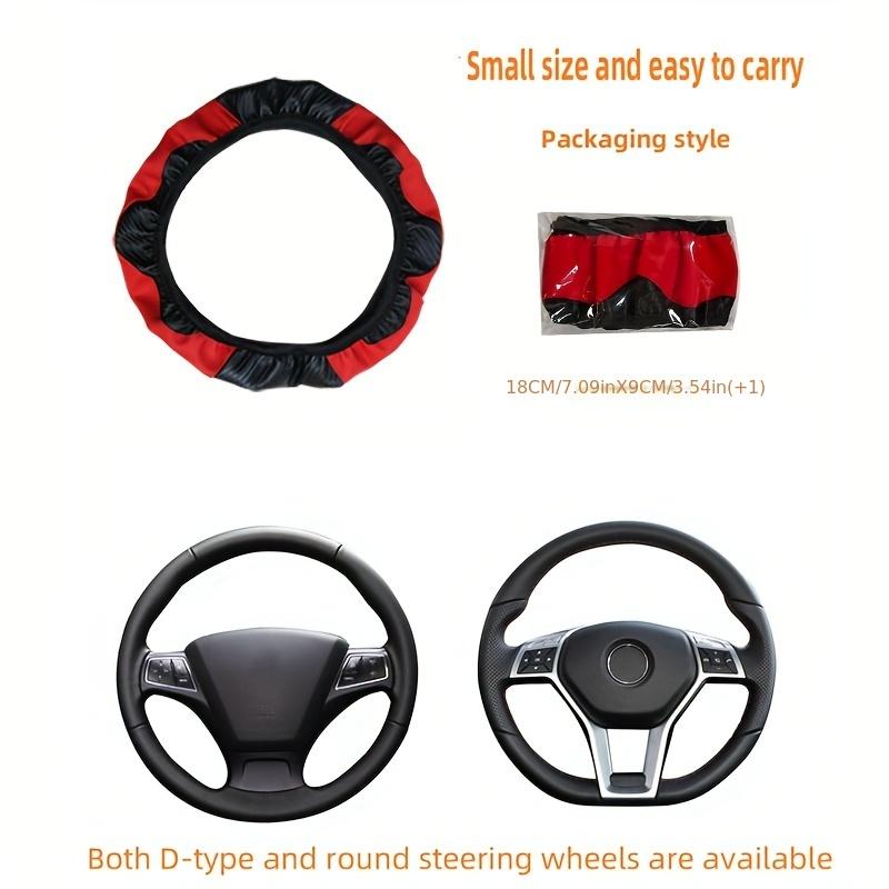14.57-14.96inch Premium Carbon Fiber PU Leather Car Steering Wheel Cover - Non-Slip, Wear-Resistant, No Inner Ring, Ergonomic Design