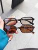 2Pcs Fashionable Small Rectangular Frame Glasses Set Classic Color Trendyy Stylish Simple Photo Party Glasses For Men and Women