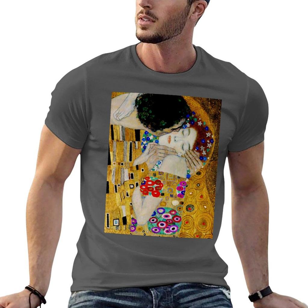 The Kiss By Gustav Klimt Liebespaar The Lovers Tshirt Anime T Shirts For Unisex T Shirts For Unisex Cotton Soft Tshirt