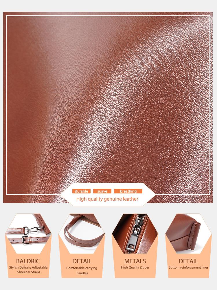 Zency Genuine Leather Vintage Women Shoulder Bag