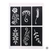 1 Sheet 6 Maps Body Art Paint Stencil Temporary Henna Tattoo Stencil Gifts Templates Decal DIY Flower Painting