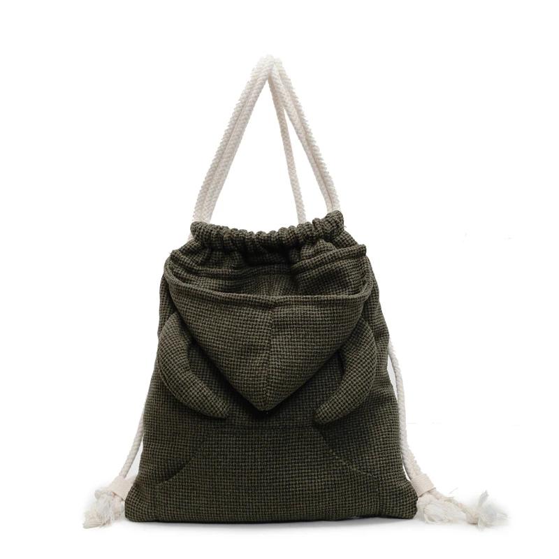 Retro Drawstring Closure Nyl Cloth Backpacks Rucksack Women's Crossbody Small Bag 2026 Spring and Summer High-end Shoulder Bag