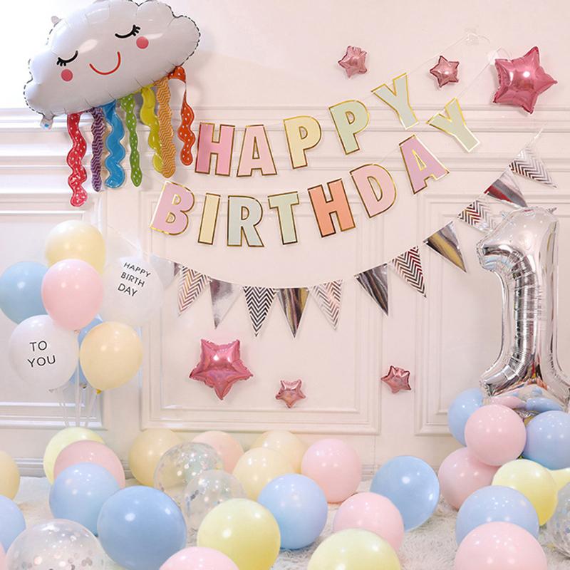 Geburtstagsballon Dekoration Buchstabenballon Set Happy Birthday Party Banner Zubehör