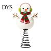 Reusable Christmas Tree Decor Wool Felt Topper, Cute Snowman/Santa Claus Treetop Ornament with Holiday Decoration Spring Base, Xmas for Home