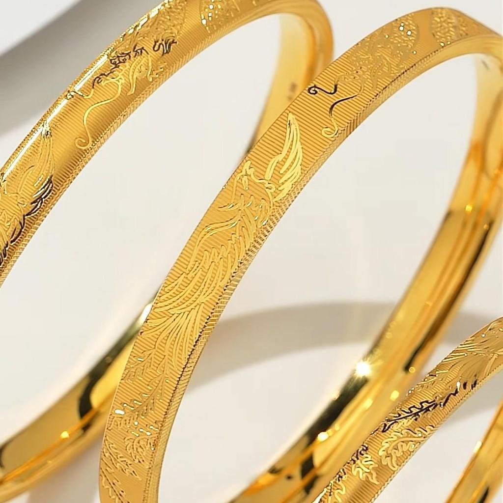 Vietnamese Heritage Bracelet with Seven-Colored Clouds and Heart Sutra, Gold-Plated Copper