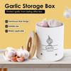 Garlic Keeper Fresh Keeping Garlic Storage Box with Wood Lid Ginger Canister Container 11x11x13.2cm Large Capacity Kitchen Saver for Countertop