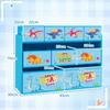 3-Tier Kids Storage Unit with 9 Non-Woven Fabric Boxes for Toys, Books, for Bedroom, Nursery, Blue
