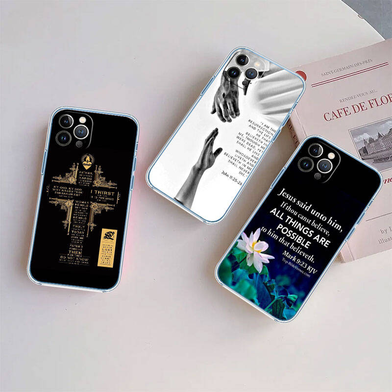 MH21 Bibelvers Jesus Hülle für Motorola E7 G6 G7 G8 G9 Plus Power Play G10 G20 G04 E30 E40 E22 E20 E13 E15 G22 G23 G05 G75 G35 G55